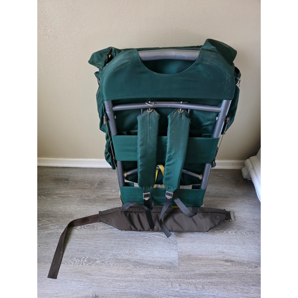 Vintage Sierra Club External Frame Hiking Backpack Green Nylon Camping Gear - Picture 4 of 5
